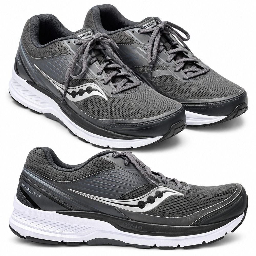 SAUCONY Echelon 8 Walking/Running Sneaker Womens Sz 11.5W Black White Platform